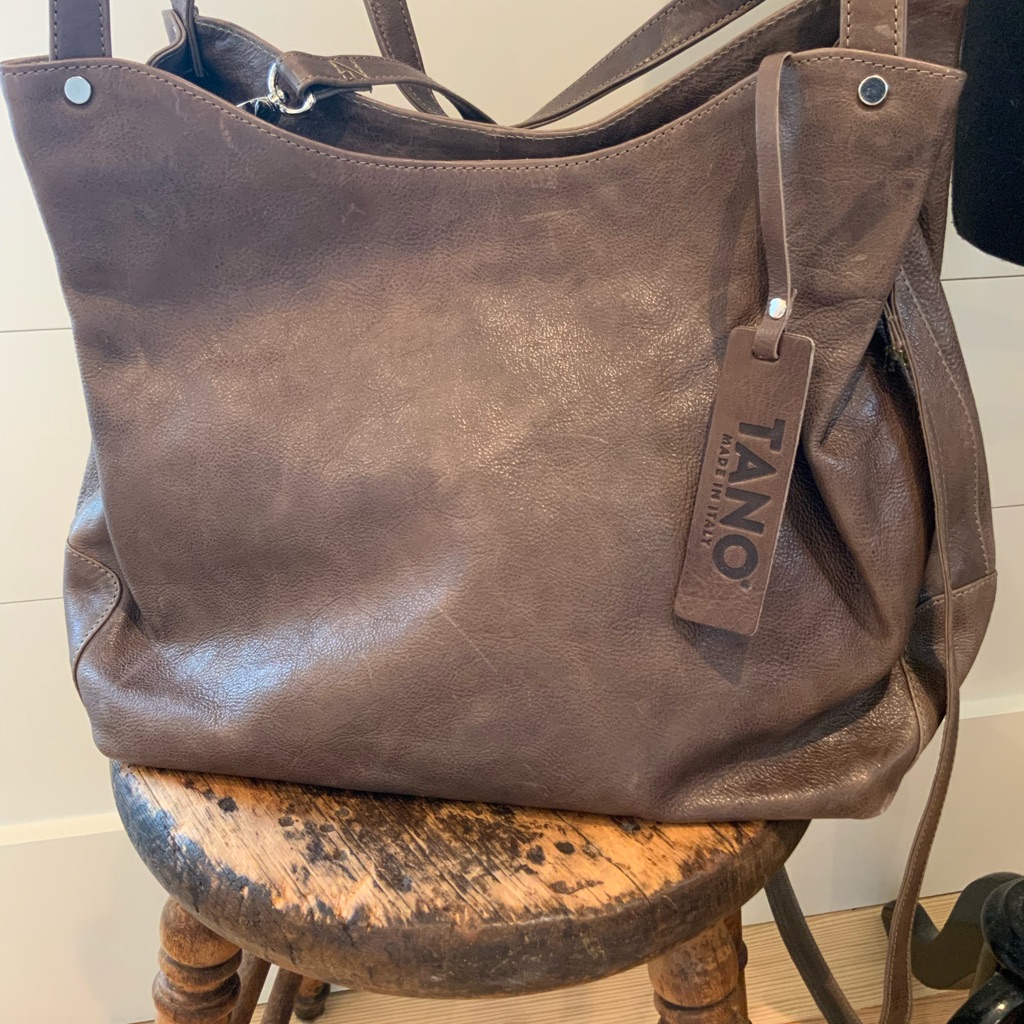 Tano Dark Brown Leather Shoulder Bag